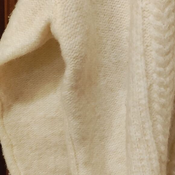 Loft boxy cable knit oversized sweater chunky top ivory minimalist chic Sm - Picture 4 of 7